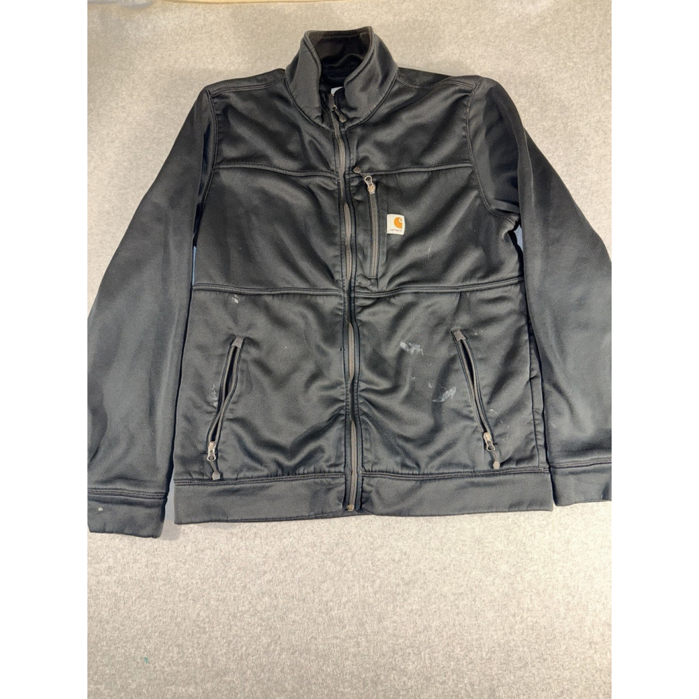 Carhartt Jacket Mens Large‎ Black Full Zip Fleece Lined Workwear 101742